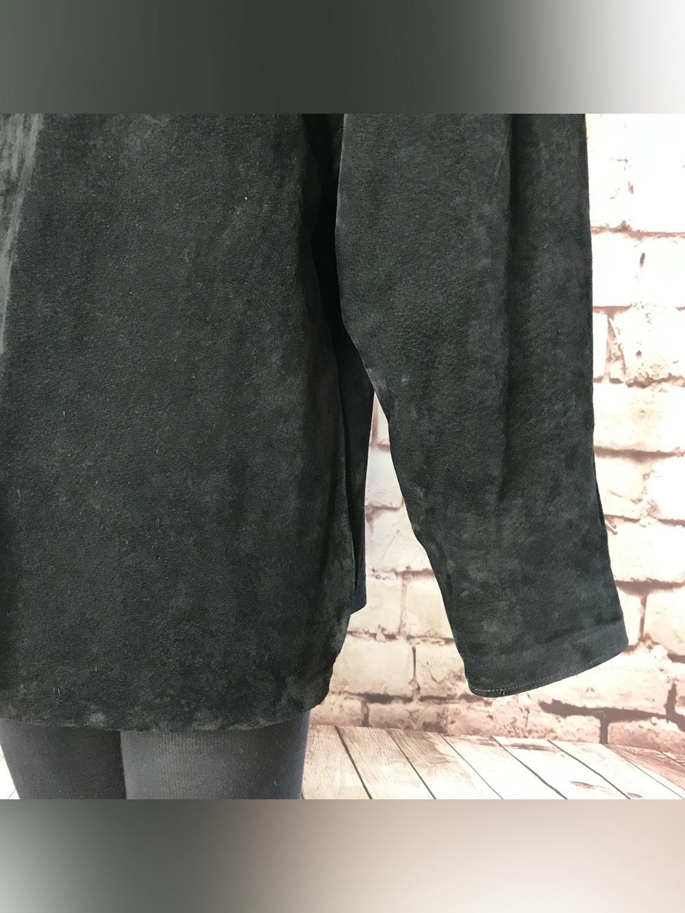 J. FOSS 80’s Vintage Black Suede jacket Size Small - Picture 13 of 16